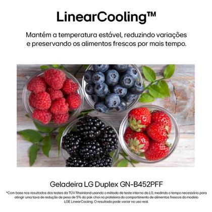 Imagem de Geladeira LG Frost Free Inverter 461L Duplex Inox Look - GN-B452PFF