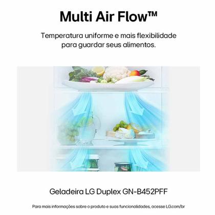 Imagem de Geladeira LG Frost Free Inverter 461L Duplex Inox Look - GN-B452PFF