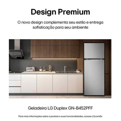 Imagem de Geladeira LG Frost Free Inverter 461L Duplex Inox Look - GN-B452PFF