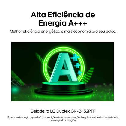 Imagem de Geladeira LG Frost Free Inverter 461L Duplex Inox Look - GN-B452PFF
