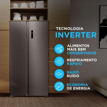 Imagem de Geladeira Midea Frost Free Side by Side 511L Smart Inverter