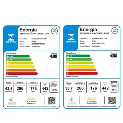 Geladeira Midea MD-RS598FGA Inverter Side By Side 442L Imagem de Geladeira Midea MD-RS598FGA Inverter Side By Side 442L