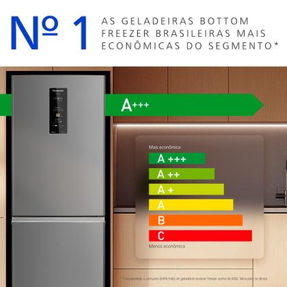 Imagem de Geladeira Panasonic BB64 Aço Escovado Inverse Frost Free 460L Inverter A+++ - NR-BB64PV1X