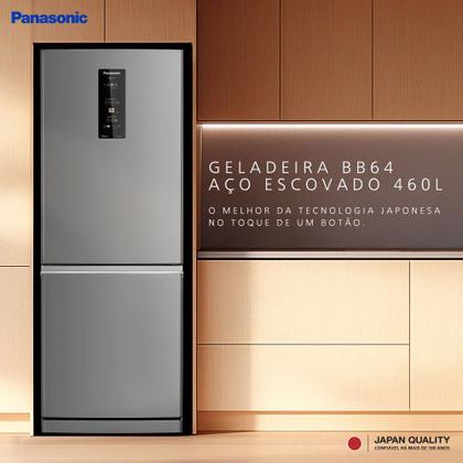 Imagem de Geladeira Panasonic BB64 Aço Escovado Inverse Frost Free 460L Inverter A+++ - NR-BB64PV1X