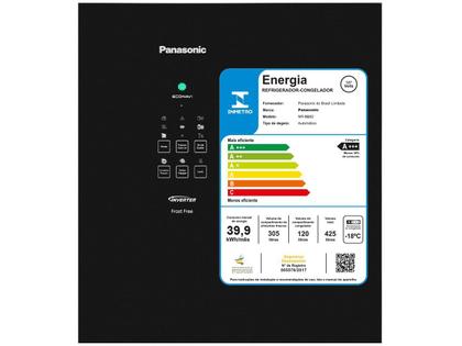 Imagem de Geladeira Panasonic Inverter Black Glass Frost Free 425L Preto 110V NR-BB53GV3BA
