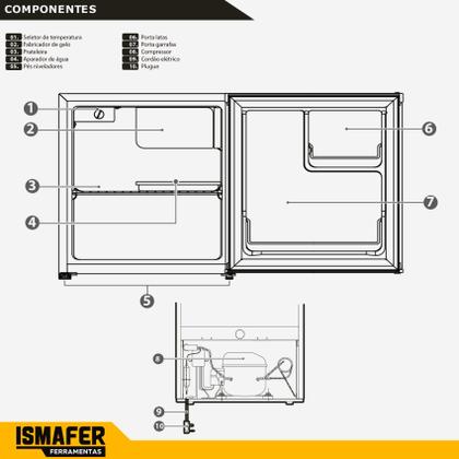 Imagem de Geladeira Philco Pfg50b 45 Litros Branco 220v 60hz 1 Porta