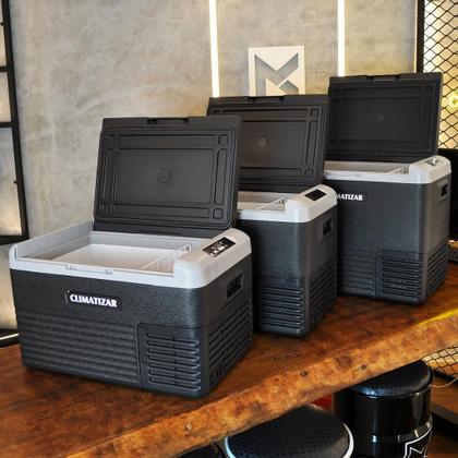 Imagem de Geladeira portátil climatizar 30 litros 12v 24v 110v 220v bluetooth usb - caminhão camping