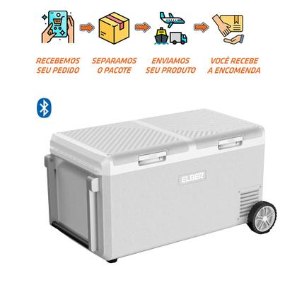 Imagem de Geladeira Portátil D95 Pro Elber 95L 12v 24V Bluetooth Ipx4 com fonte