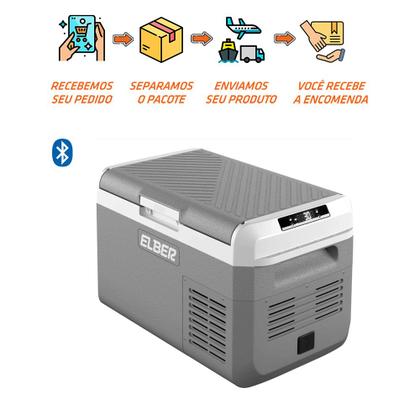 Imagem de Geladeira Portátil Elber 20L Elber 12v 24V com fonte 110v 220v Bluetooth Ipx4