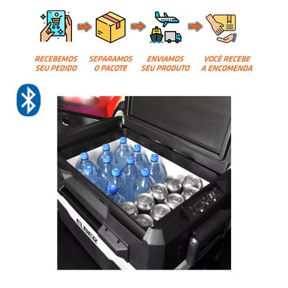 Imagem de Geladeira Portátil Elber Black 43L 12v 24V com fonte 110v 220v Bluetooth Caminhão