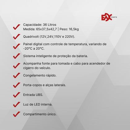 Imagem de Geladeira portátil quadrivolt eax 36l