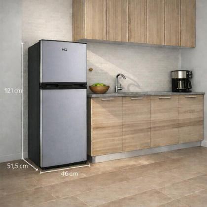 Imagem de Geladeira Refrigerador Compacto HQ 140L Duplex Defrost, Baixo Consumo A+++ Preto/Cinza HQ-140RDF