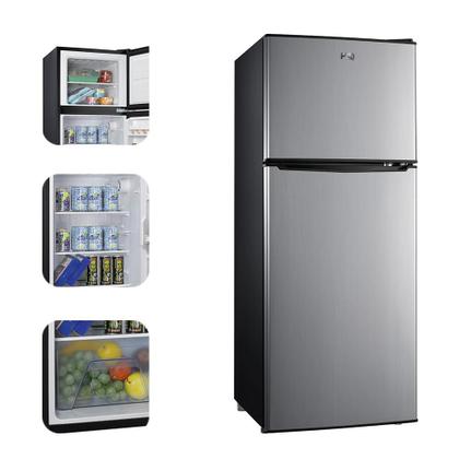Imagem de Geladeira Refrigerador Compacto HQ Defrost 140 Litros Preto/Inox HQ-140RDF