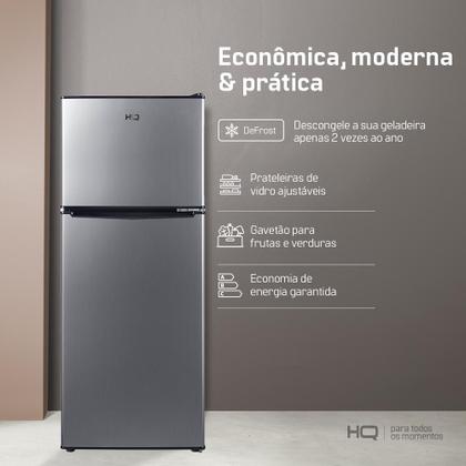 Imagem de Geladeira Refrigerador Compacto HQ Defrost 140 Litros Preto/Inox HQ-140RDF
