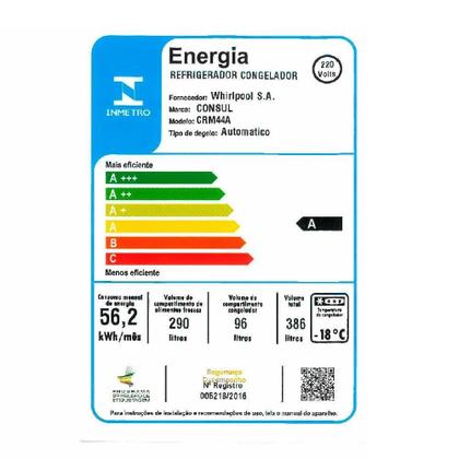 Imagem de Geladeira/Refrigerador Consul 386 Litros CRM44AB - Frost Free, 2 Portas, Altura Flex Função Turbo, Branco,
