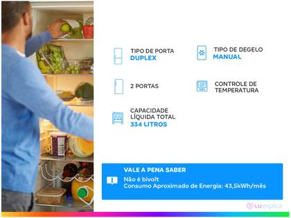 Geladeira/Refrigerador Consul Cycle Defrost Duplex - Branca 334L CRD37 EBANA Imagem de Geladeira/Refrigerador Consul Cycle Defrost Duplex