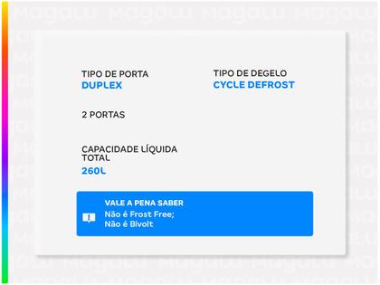 Geladeira/Refrigerador Electrolux Cycle Defrost Duplex Branco 260L DC35A Imagem de Geladeira/Refrigerador Electrolux Cycle Defrost Duplex Branco 260L DC35A