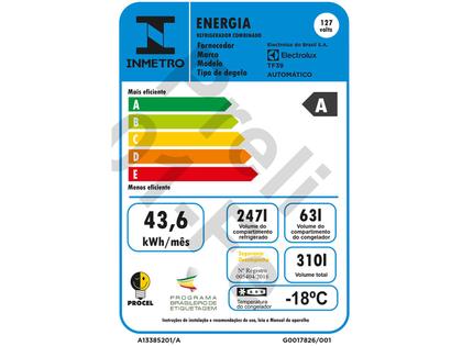 Geladeira/Refrigerador Electrolux Frost Free Duplex Branca 310L