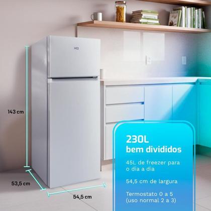 Imagem de Geladeira Refrigerador Hq Defrost 230 Litros Branco Hq-230rdfs 127v