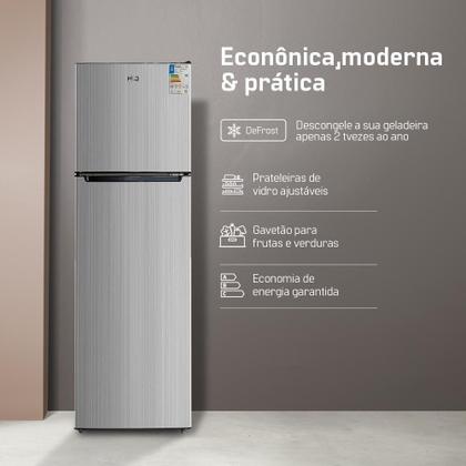 Geladeira Refrigerador HQ Defrost 290 Litros Preto/Cinza HQ-290RDF