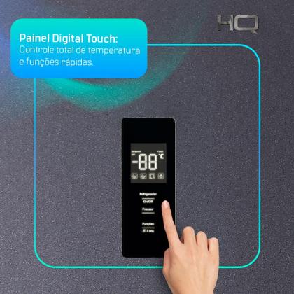 Imagem de Geladeira Refrigerador HQ Frost Free Inverter Multidoor 426 Litros Cinza HQ-426MDFF