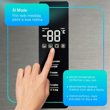 Imagem de Geladeira Refrigerador HQ Frost Free Inverter Multidoor 426 Litros Inox HQ-426MDFF