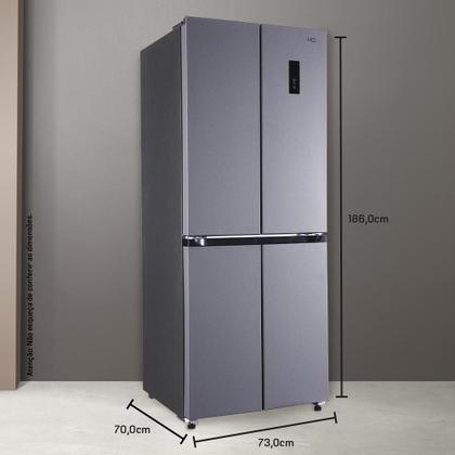 Imagem de Geladeira Refrigerador HQ Frost Free Inverter Multidoor 426 Litros Prata HQ-426MDFF