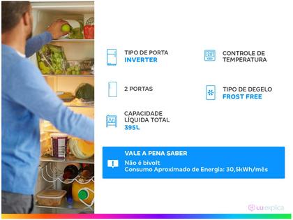 Geladeira/Refrigerador LG Frost Free Black 395L - Duplex GN-B392PXG Compressor Inverter Imagem de Geladeira/Refrigerador LG Frost Free Black 395L