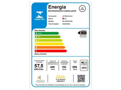 Imagem de Geladeira/Refrigerador LG Frost Free Side by Side 598L com Dispenser de Água GC-X257C