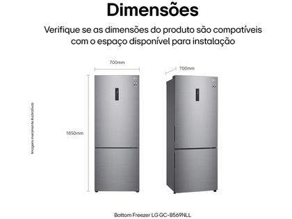 Geladeira/Refrigerador LG Frost Free Smart Inverse Prata 451L Inox Look GC-B569NLLM.APZFSBS Imagem de Geladeira/Refrigerador LG Frost Free Smart Inverse Prata 451L Inox Look GC-B569NLLM.APZFSBS
