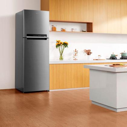 Geladeira/Refrigerador Midea Frost Free Duplex 425L RT572EVD Inox - Springer carrie Imagem de Geladeira/Refrigerador Midea Frost Free Duplex 425L RT572EVD Inox