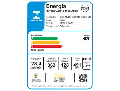 Imagem de Geladeira/Refrigerador Midea Frost Free Duplex Branca 491L MD-RT650EVK013 Inverter