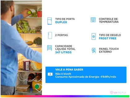 Geladeira/Refrigerador Midea Frost Free Duplex - Branco 347L MD-RT468MTA01 Imagem de Geladeira/Refrigerador Midea Frost Free Duplex