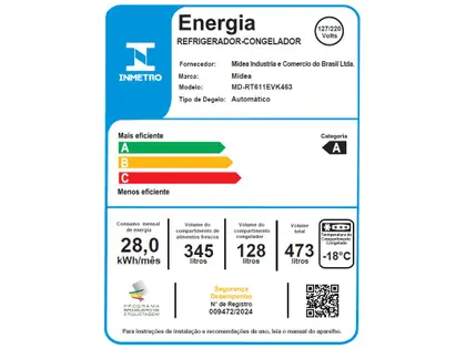 Imagem de Geladeira/Refrigerador Midea Frost Free Duplex Inox 473L MD-RT611EVK463 Inverter