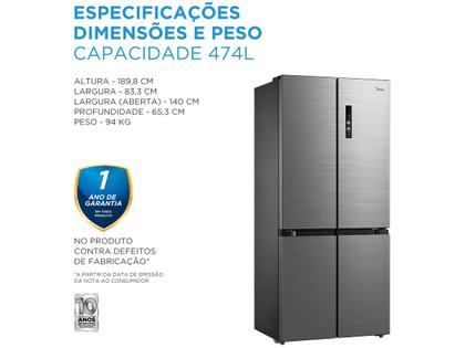 Imagem de Geladeira/Refrigerador Midea Smart Frost Free French Door Prata 474L MD-RF691FGD463 Bivolt