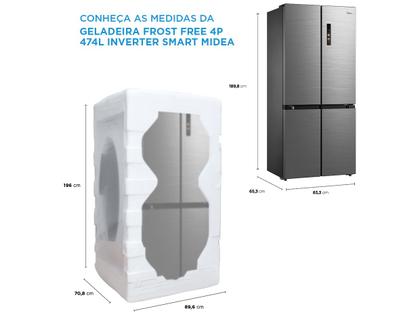 Imagem de Geladeira/Refrigerador Midea Smart Frost Free French Door Prata 474L MD-RF691FGD463 Bivolt