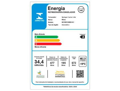 Imagem de Geladeira/Refrigerador Midea Smart Frost Free Multidoor Cor Inox 672L MDRM905MMD463 Bivolt