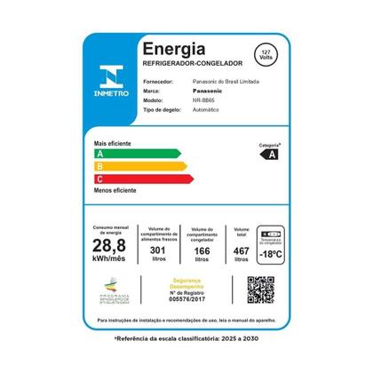 Imagem de Geladeira/Refrigerador Panasonic 467 Litros BB65GV7B - 2 Portas, Botton Freezer, Preto, 110V