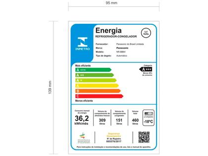 Imagem de Geladeira/Refrigerador Panasonic Frost Free Duplex Inverse Aço Escovado 460L NR-BB64PV1X