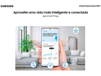 Imagem de Geladeira/Refrigerador Samsung Smart Frost Free French Door 576L com Dispenser de Água e Gelo RF27CG5410SR/BZ