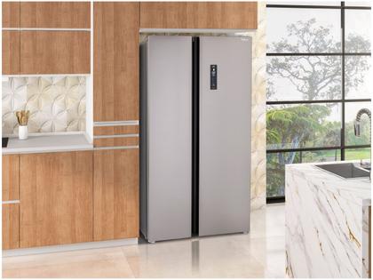 Imagem de Geladeira Refrigerador Side By Side Philco PRF504I 489 litros Display Digital Inox