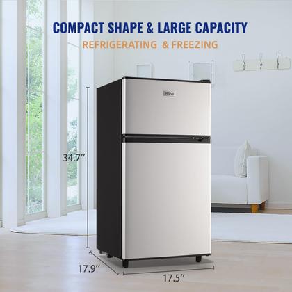 Imagem de Geladeira Retrô WANAI 98L - 3,5 Pés Cúbicos com Freezer - Prata