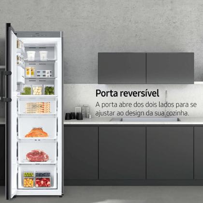 Imagem de Geladeira Samsung Bespoke Azul 315L 1 porta Flex 110V (Painel Opcional) RZ32A744541/AZ