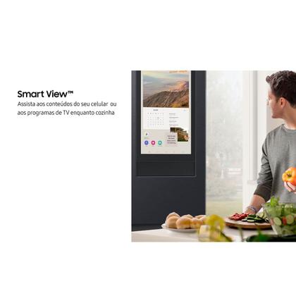 Imagem de Geladeira Samsung Family Hub French Door RF27 com Soundbar com Dispenser de Água e Gelo 564L Black Inox