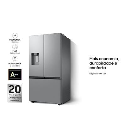 Imagem de Geladeira Samsung French Door RF27 com All Around Cooling com Dispenser de Água e Gelo 576L Inox