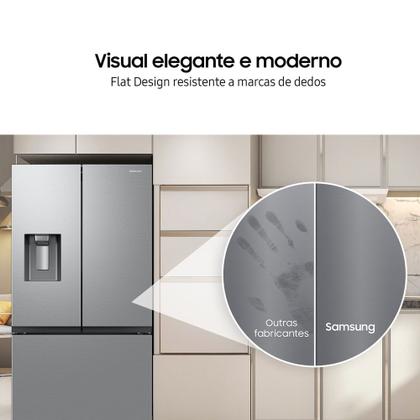 Imagem de Geladeira Samsung French Door RF27 com All Around Cooling com Dispenser de Água e Gelo 576L Inox
