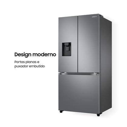 Imagem de Geladeira Samsung RF49A Inverter Frost Free 3 Portas com Dispenser de Água 470L Inox Look