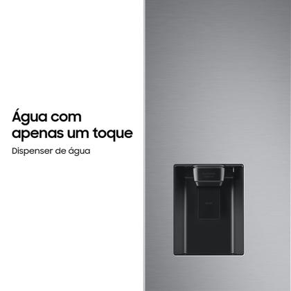 Imagem de Geladeira Samsung RF49A Inverter Frost Free 3 Portas com Dispenser de Água 470L Inox Look