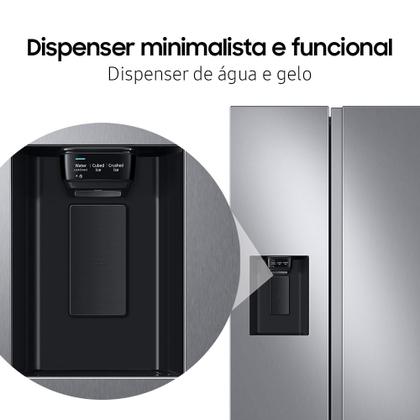 Imagem de Geladeira Samsung RS60 Side by Side com All Around Cooling e SpaceMax 602L Inox Look