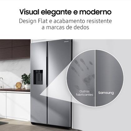Imagem de Geladeira Samsung RS60 Side by Side com All Around Cooling e SpaceMax 602L Inox Look